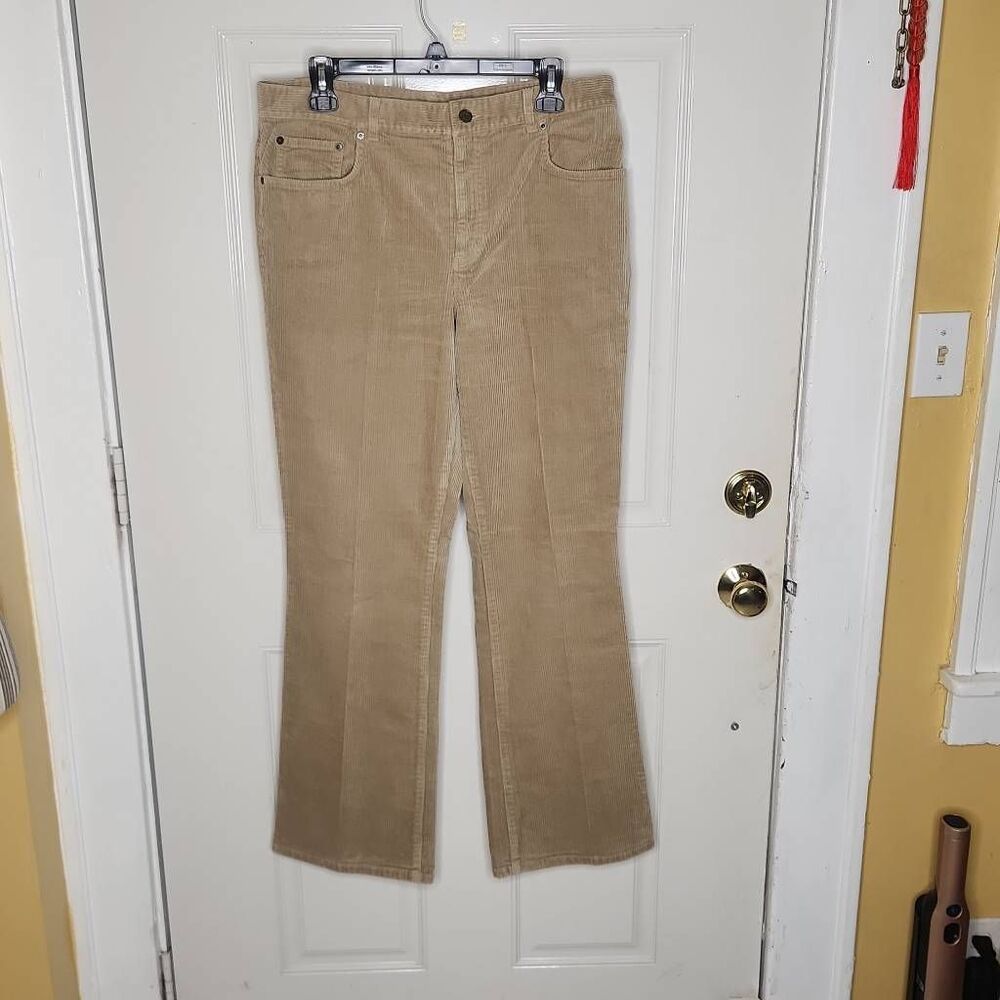 Lauren Ralph Lauren beige corduroy boot cut jeans women's size 12